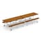 Virco 53.25 in. W, 144 in. L, 29 in. H, Particle Board Top, Medium Oak Top and Bench / Black Edge MTB172912 - alternate 1